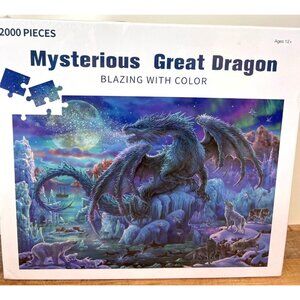Mysterious Great Dragon 2000-Piece Puzzle Blazing With Color Fantasy Artwork 12+